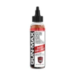 REAL AVID GUN MAX GUN OIL clear bottle with black pointed cap, front view