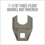 Real Avid Master-Fit 1-1/16'' Free-Float Barrel Nut Wrench gray front view with square drive hole