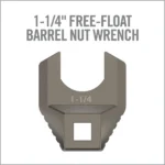 Real Avid Master-Fit 1-1/4'' Free-Float Barrel Nut Wrench gray front view with square drive hole