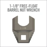 Real Avid Master-Fit 1-1/8'' Free-Float Barrel Nut Wrench gray front view with square drive hole
