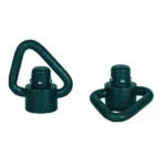 Grovtec Recessed Plunger Heavy Duty Angled Loop Swivels, black, shown from two angles