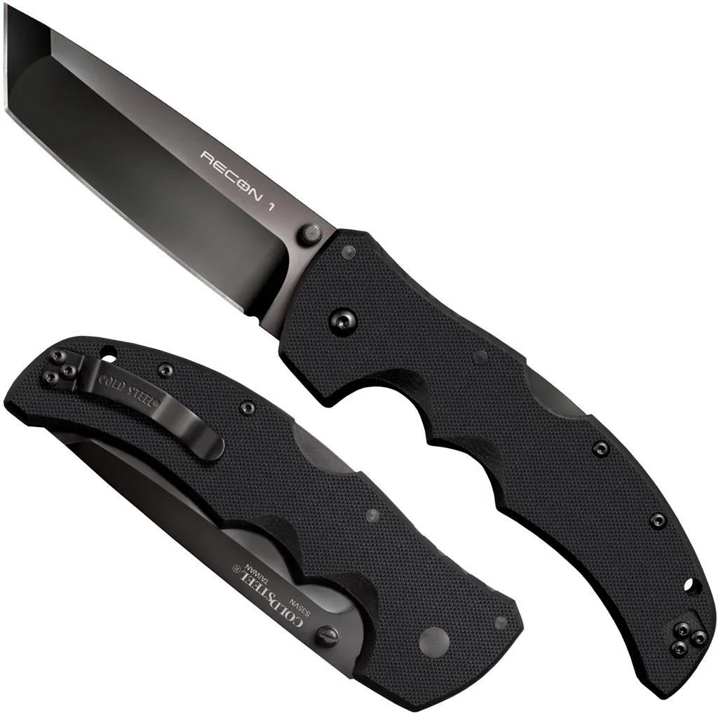 recon-1-tanto-lockback-knife-primary Cold Steel Recon 1 Tanto Lockback Knife - 4" Blade G-10 Black