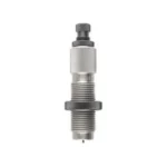 Redding 6mm GT Neck Sizing Die, silver threaded die in upright front view
