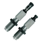 Redding Premium Series Full Length 2-Die Set, two silver dies shown diagonally