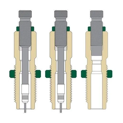 Redding Series A Deluxe Die Set, cutaway diagram showing three dies and internal components
