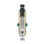 Redding Series B Neck Sizing Die, cutaway view showing threaded body and internal parts
