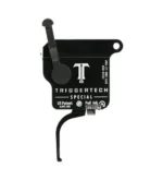 TriggerTech Rem 700 Special Flat Trigger, black side view with flat trigger shoe and housing