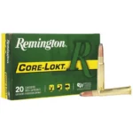 Remington Core-Lokt Rifle Ammunition .303 British, green box with two cartridges displayed