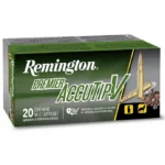 Remington Premier AccuTip Varmint Rifle Ammunition green box in front three-quarter view