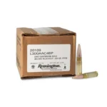 Remington UMC Loose Bulk Rifle Ammunition, brown bulk box with two cartridges displayed