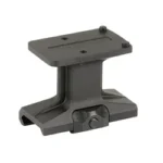REPTILIA DOT MOUNT 1.93 RMR BLK black mount, angled side view with flat top plate and screws