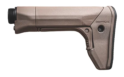 REPTILIA RECC-E STOCK flat dark earth, left-side view with angled buttpad and adjustment lever