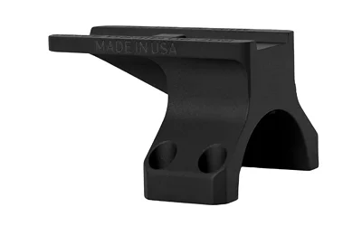 REPTILIA ROF-90 34MM AMPNT MICRO BLK black optic mount, angled front view with two mounting holes