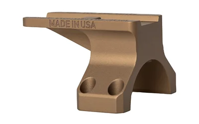 REPTILIA ROF-90 34MM AMPNT MICRO FDE tan optic mount, angled front view with two mounting holes