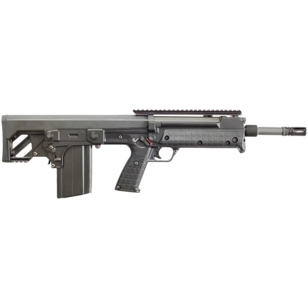 Kel-Tec RFB18 Rifle, black right-side view with magazine, top rail and skeletonized stock