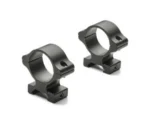 Leupold Rifleman Detachable Scope Rings, two matte black rings in three-quarter view