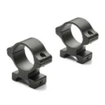 Leupold Rifleman Detachable Scope Rings, two matte black rings in three-quarter view