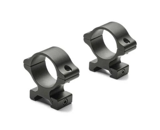 Leupold Rifleman Detachable Scope Rings, two matte black rings in three-quarter view