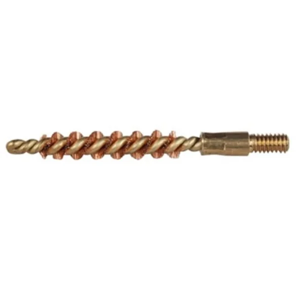 Pro-Shot Rimfire Handgun Brsh, bronze spiral brush with threaded brass end, side view
