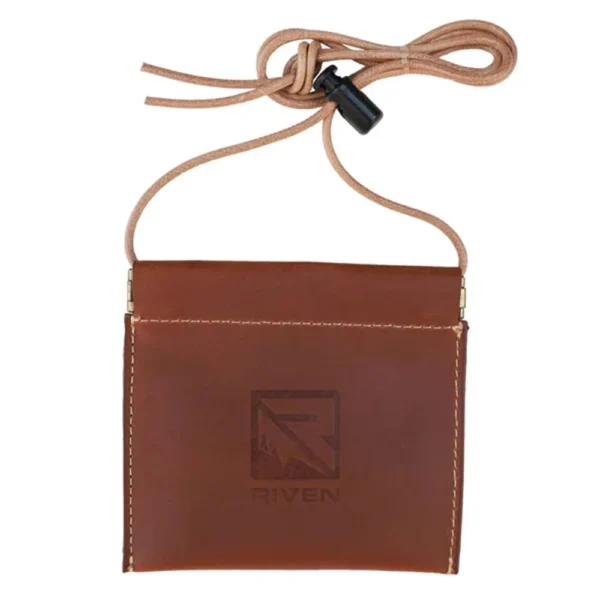 Higdon Outdoors Riven Leather Diaphragm Call Pouch and Lanyard Brown