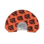 Higdon Outdoors Riven Tremor Elk Diaphragm Call, orange front view with black pattern