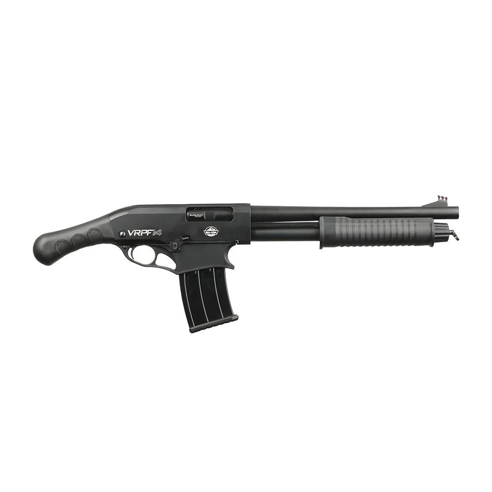 rock-island-vrpf14-shotgun-12ga-primary-1 Rock Island Armory VRPF14 black shotgun, left-side view with pump fore-end and box magazine