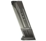 Ruger Handgun Magazine for American Pistol, angled stainless steel view with black base plate
