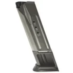 Ruger Handgun Magazine for American Pistol, angled stainless steel view with black base plate