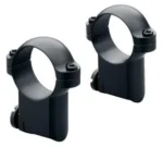 Leupold RM Ruger M77 30mm High Matte, pair of black scope rings in angled view