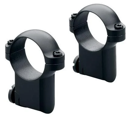 Leupold RM Ruger M77 30mm High Matte, pair of black scope rings in angled view