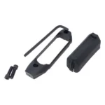 MAG RUGER ONE SHOT SLED, black sled components and two screws in angled top view