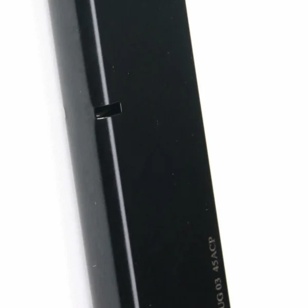 ProMag Ruger P90 Magazine, upright angled view in black blued steel with base plate