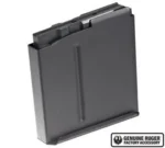MAG RUGER PREC RFL MAG, black, angled side view with metal body and top feed lips