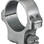 RUGER 30MM MED(4) STS (4K30) SLD IND silver ring mount, angled side view with slotted knob