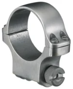RUGER 30MM MED(4) STS (4K30) SLD IND silver ring mount, angled side view with slotted knob