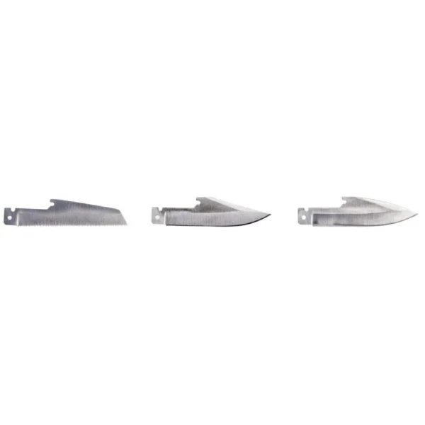 Remington RXB Multi Blade Replacement Set, three silver replacement blades in side view