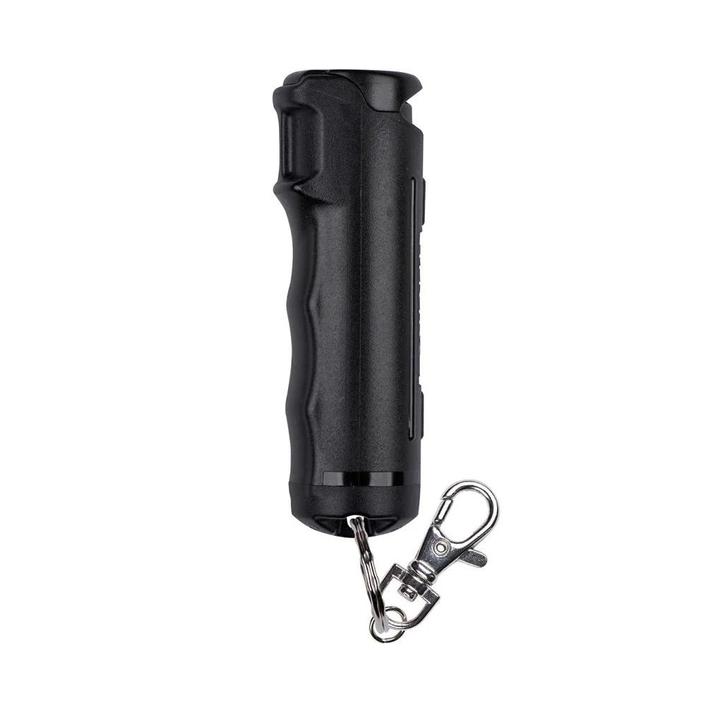 sabre-pepper-gel-fast-flip-top-safety-and-snippet-primary-1 Security Equipment Corporation Sabre Pepper Gel, black canister with flip top and keychain clip