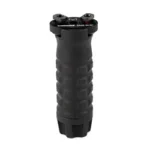 SAMSON M-LOK GRIP MED GREN POLY BLK, black front view with finger grooves and top mount