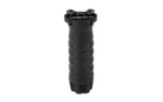 SAMSON M-LOK GRIP MED GREN POLY BLK, black front view with finger grooves and top mount