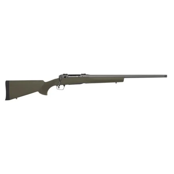 Savage Arms SAV 110 TRL HNTR, right-side view with olive green stock and black barrel