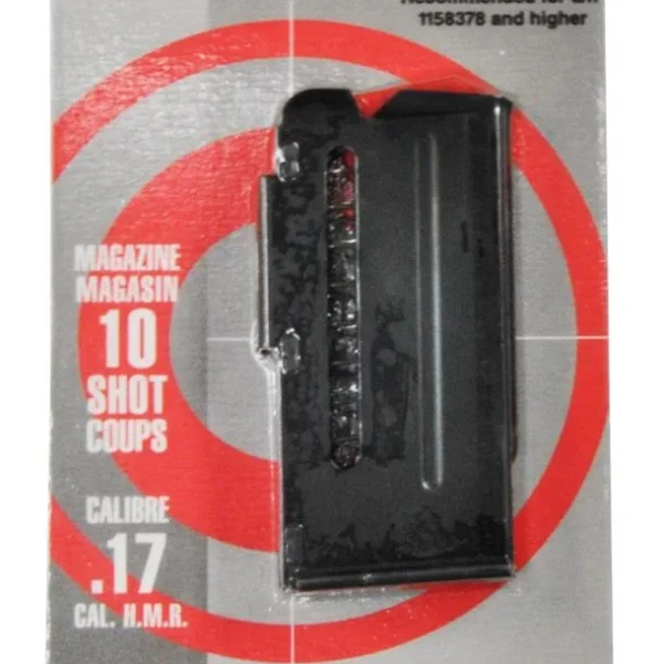 Savage Arms MAG SAV 93 SER 22WMR/17HMR 10RD BL, black magazine in retail blister pack
