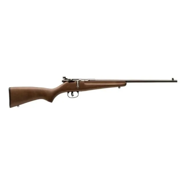 Savage Arms SAV RASCAL, right-side view of bolt-action rifle with brown hardwood stock
