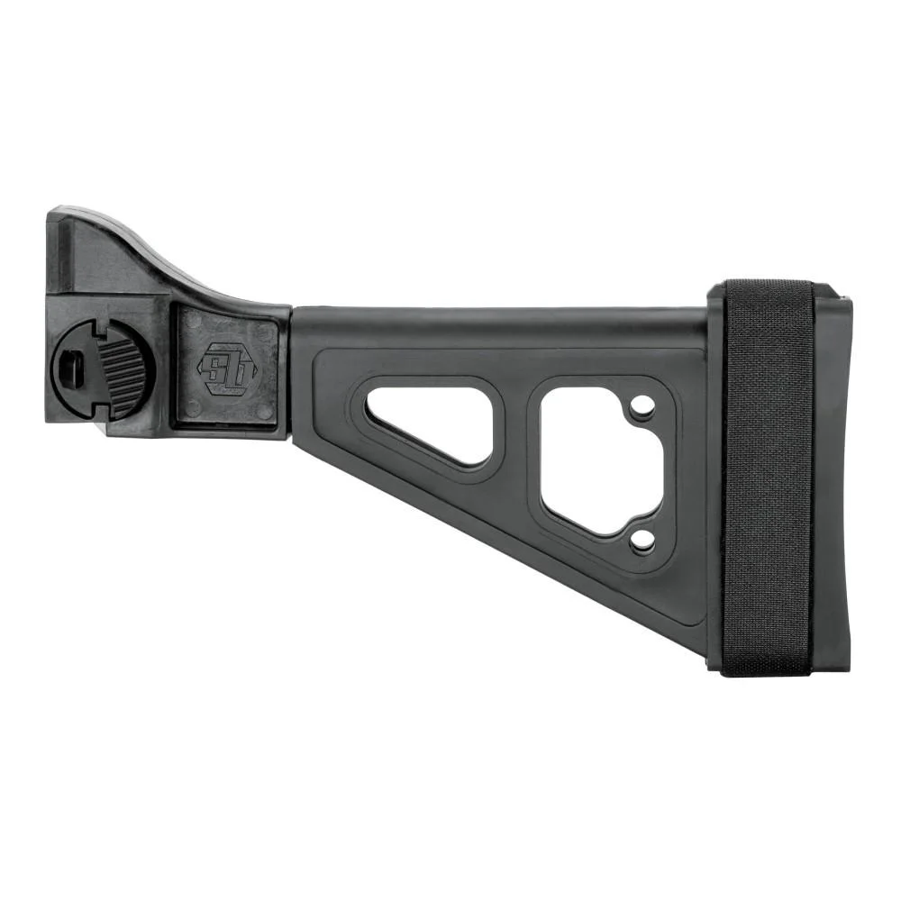 sb-tactical-sbt-pistol-stabilizing-brace-black-primary SB Tactical SBT pistol stabilizing brace in black, right-side view with rubber butt pad