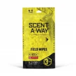 Hunters Specialties Scent-A-Way Max Field Wipes yellow and black resealable pouch, front view