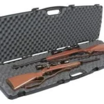 Plano SE Series double rifle and shotgun case open with foam lining and two long guns