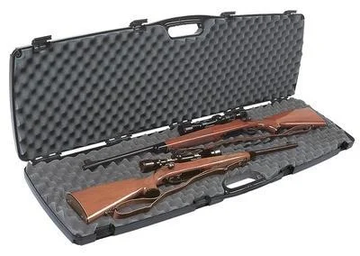 se-series-double-rifle-shotgun-case-primary Plano SE Series double rifle and shotgun case open with foam lining and two long guns