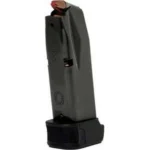 Shadow Systems CR920 black magazine, angled side view with textured base plate and red follower