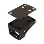 Shield Sights SHLDS SEAL PLATE RMSW NARROW SLIDES black plate above a black sight body, angled view