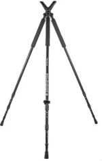 Truglo Solid Shot Shooting Rest black tripod fully extended with three legs and top cradle