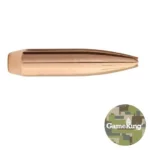 Sierra GameKing Rifle Bullets, copper-colored pointed bullet in side view with GameKing logo